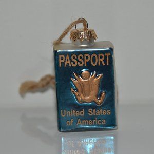 Pottery Barn USA Blue Passport Ornament